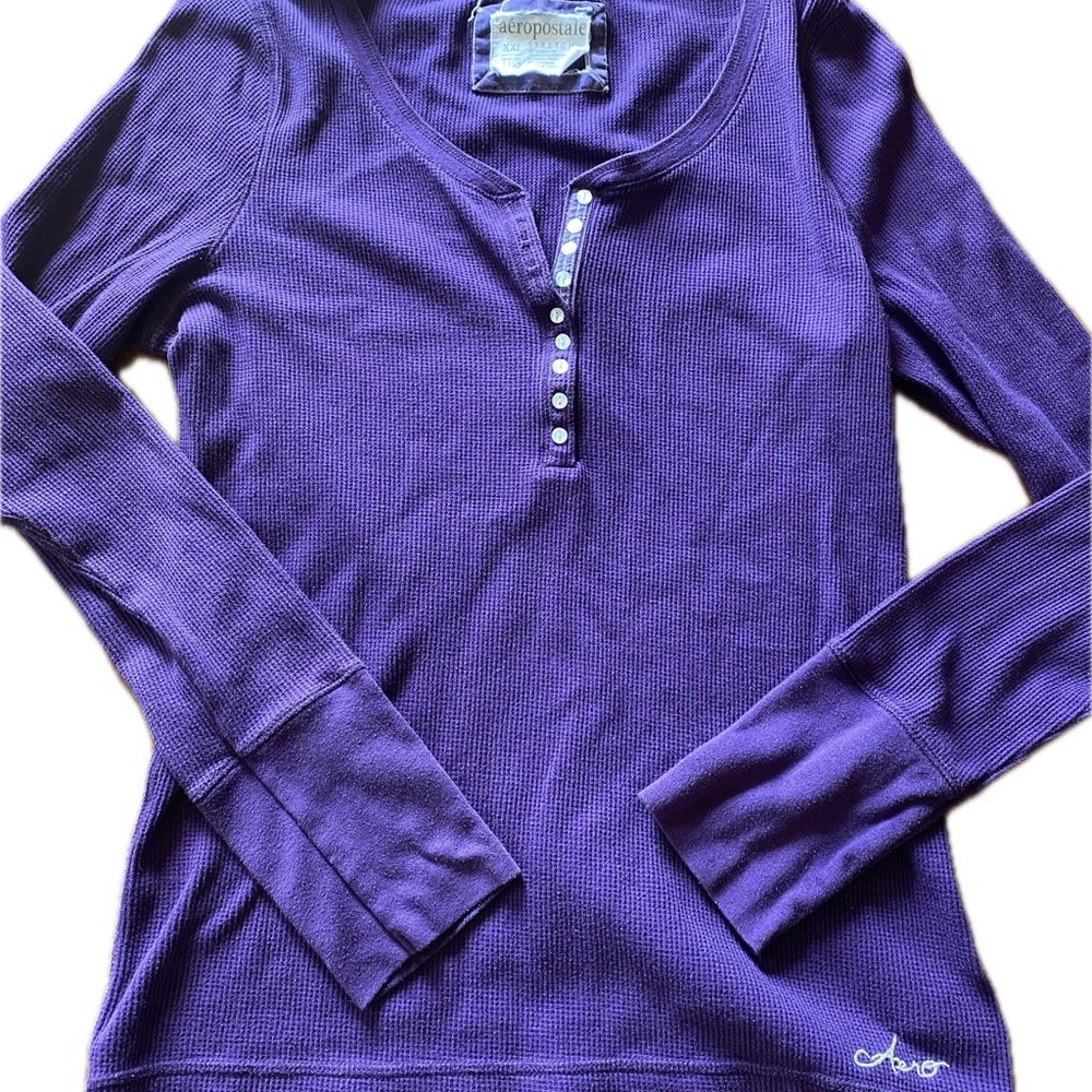 Vintage Y2K Aeropostale Deep Purple Buttoned Top